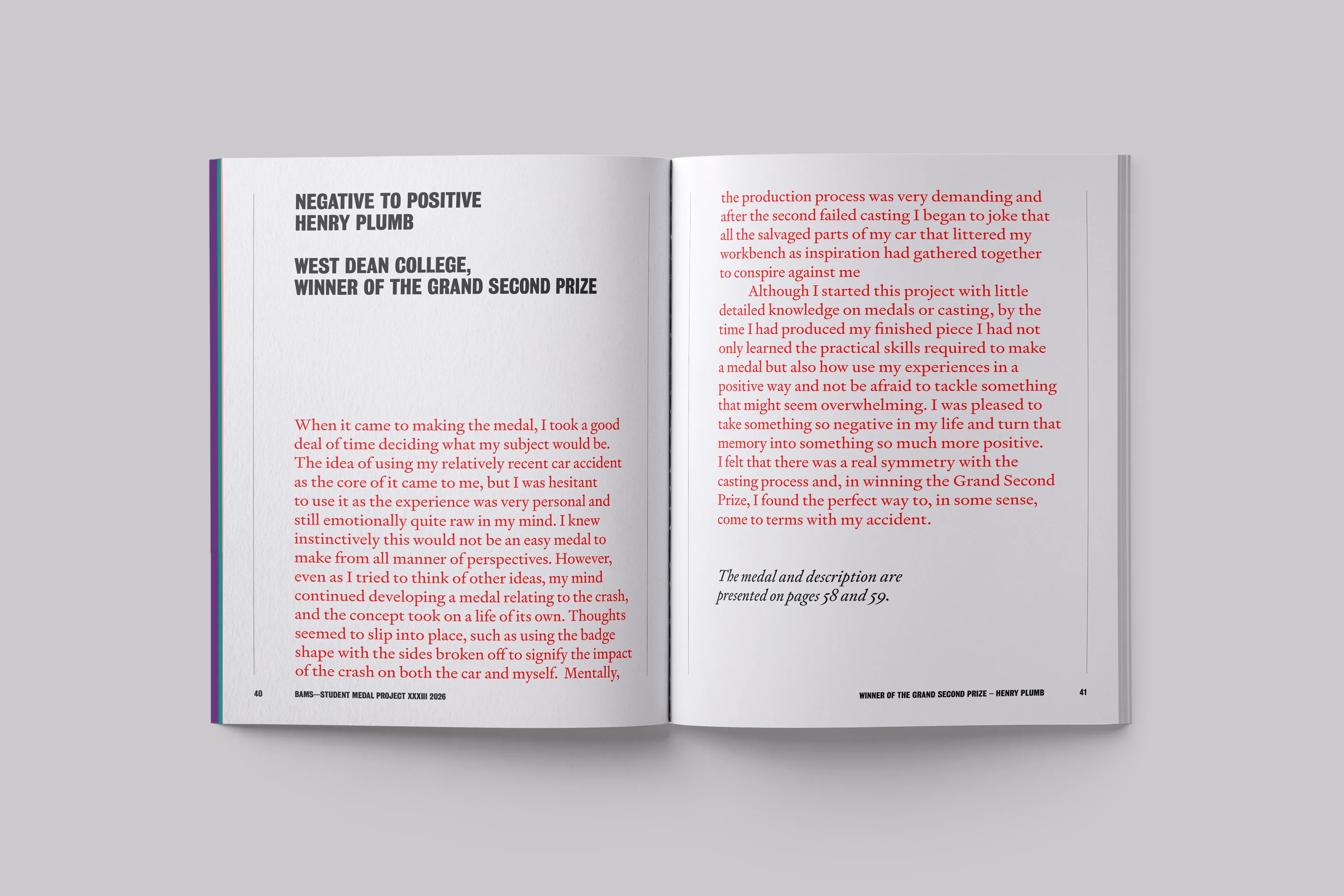 Catalogue Design and Art Direction for the Student Medal Project for the British Art Medal Society at the British Museum 